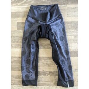 SheBeest Size S Black & Gray Polka Dot Print Cycle Capri Padded Pants